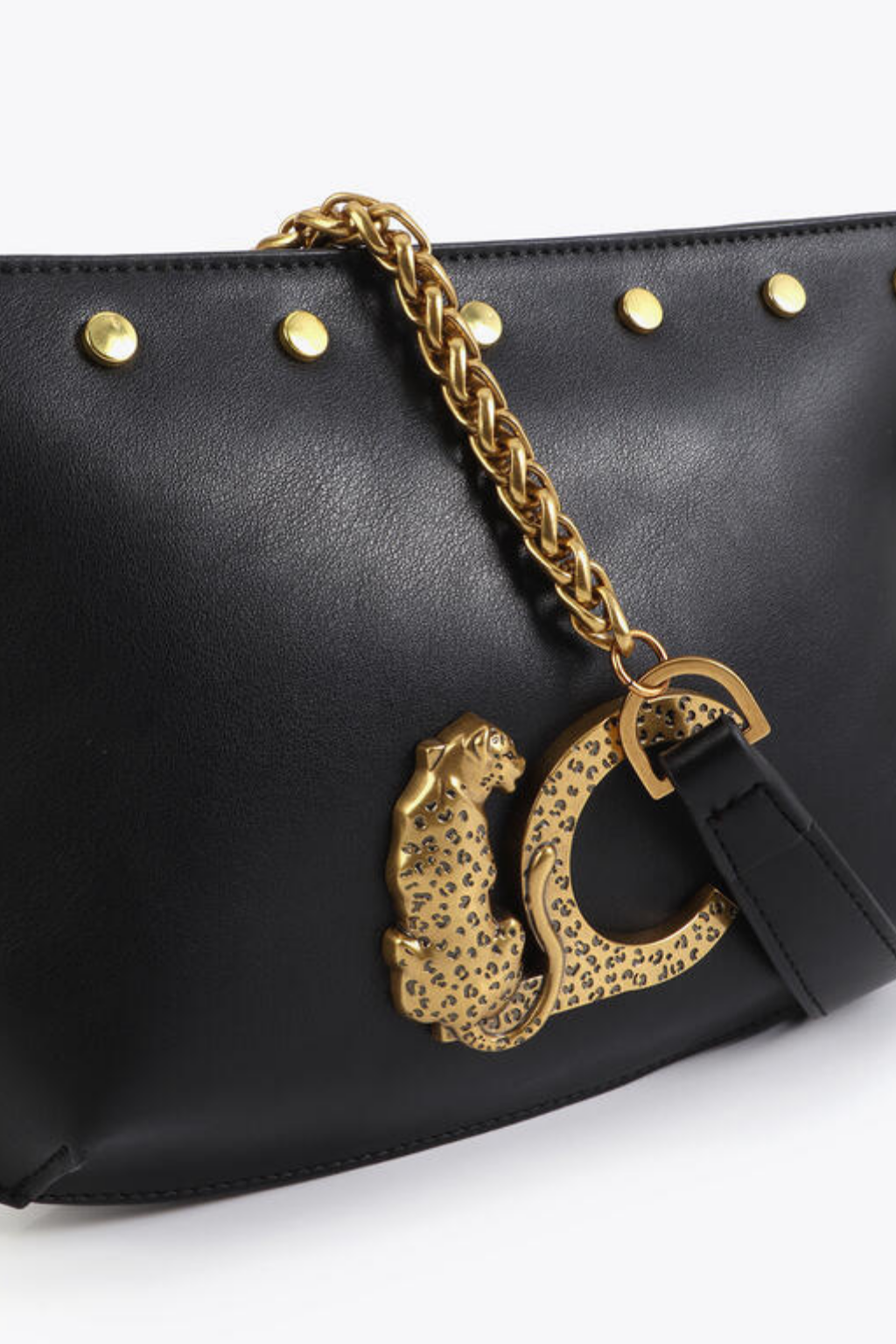 BOLSA TIRACOLO PRETA COM TACHAS - LOLA CASADEMUNT