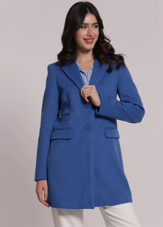 CASACO AZUL COM DETALHE ZÍPER - MIMI-MUA