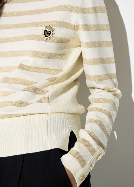 JERSEY DE MALHA COM RISCAS, LUREX E BRAZÃO LC - LOLA CASADEMUNT