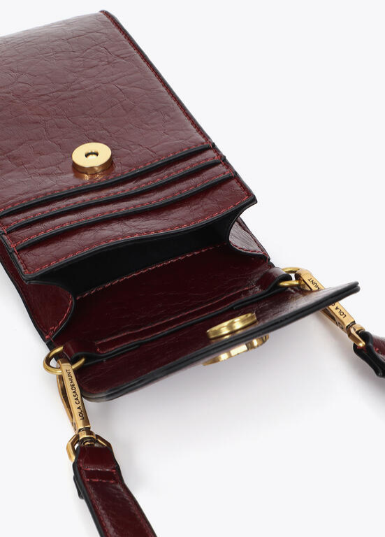 BOLSA TELEMÓVEL EM ECOPELE TEXTURADA BORDEAUX LC - LOLA CASADEMUNT