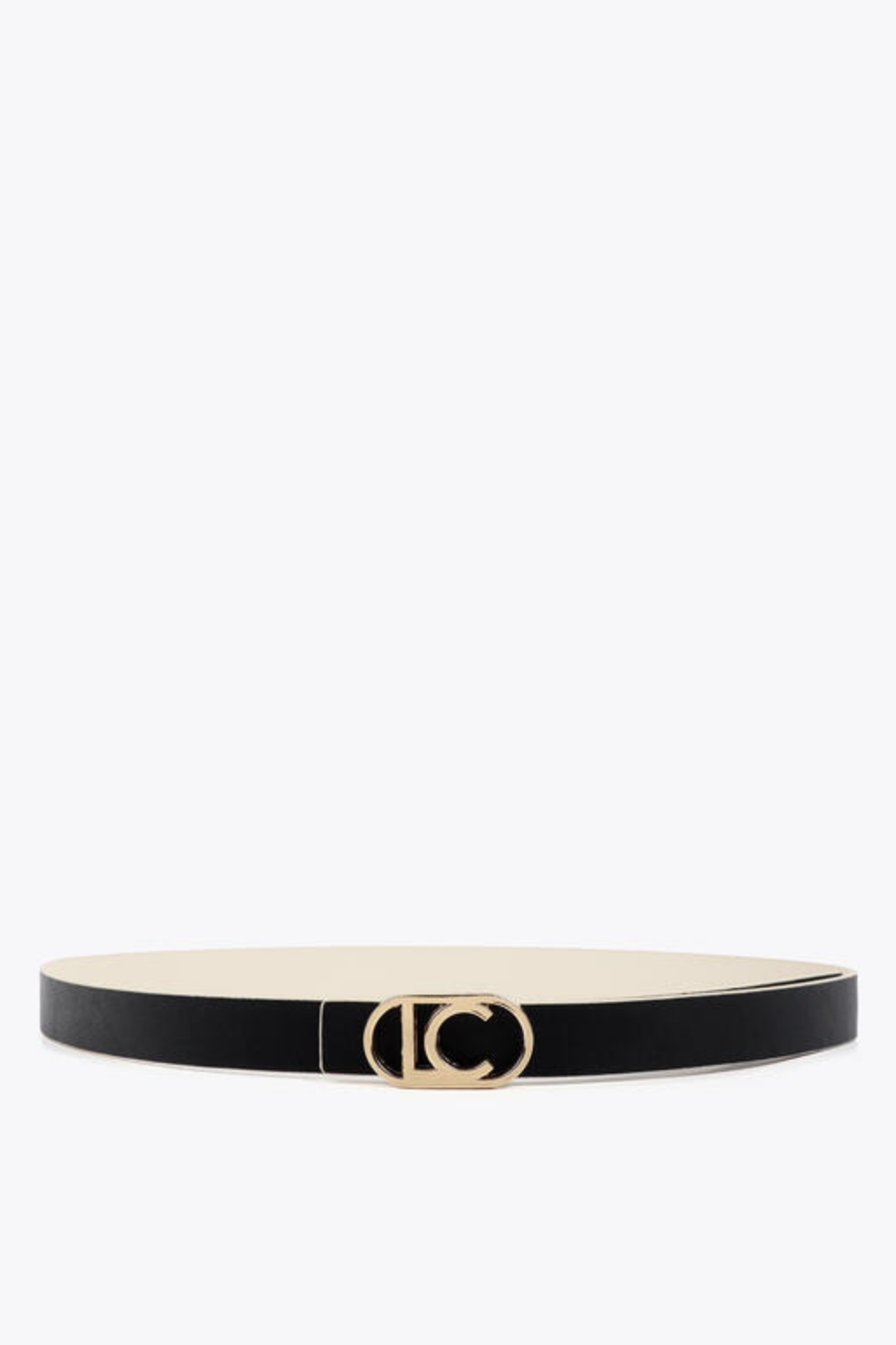 CINTO REVERSÍVEL COM FIVELA DE LOGO OVAL - LOLA CASADEMUNT