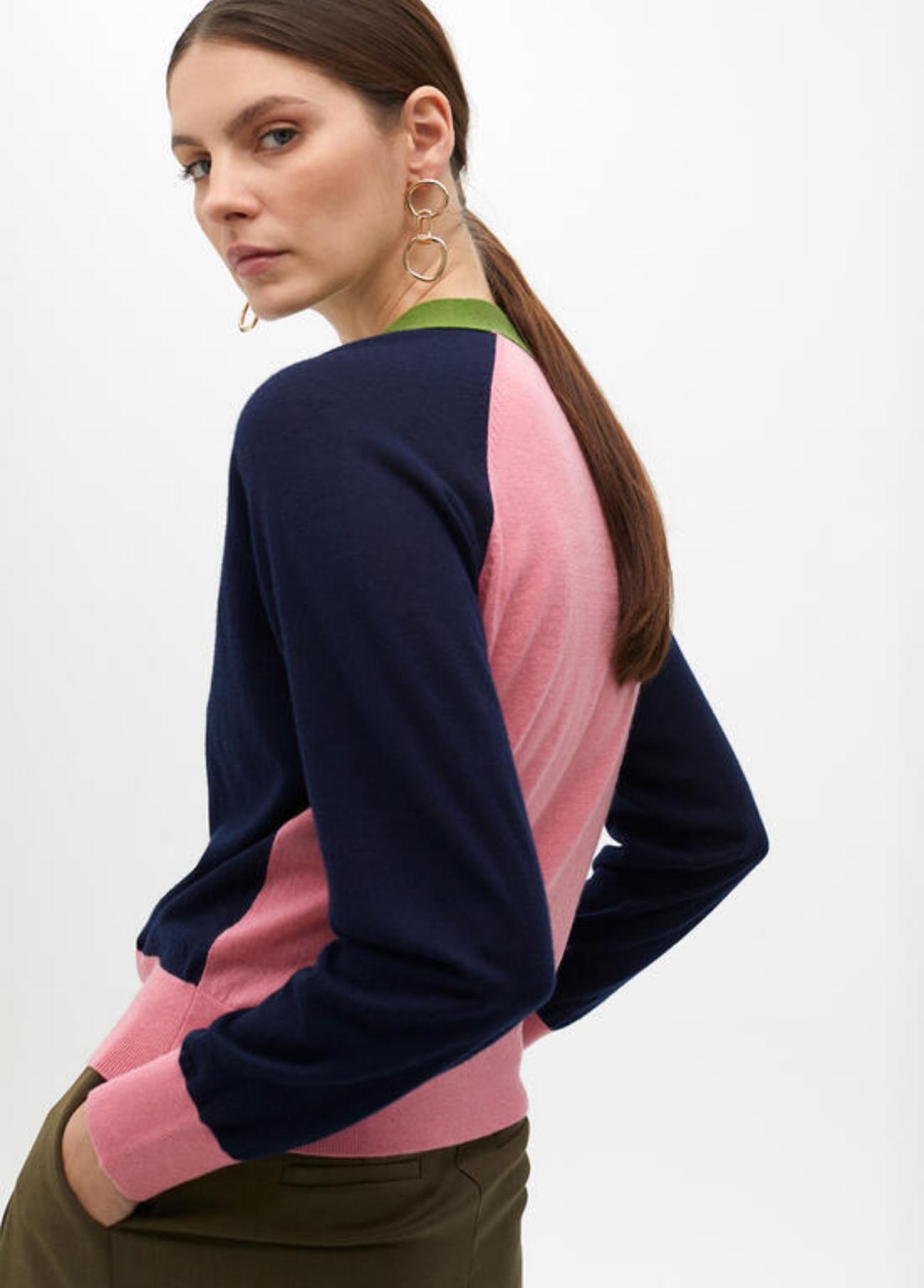 CARDIGAN TRICOLOR DECOTE EM V - LOLA CASADEMUNT BY MAITE