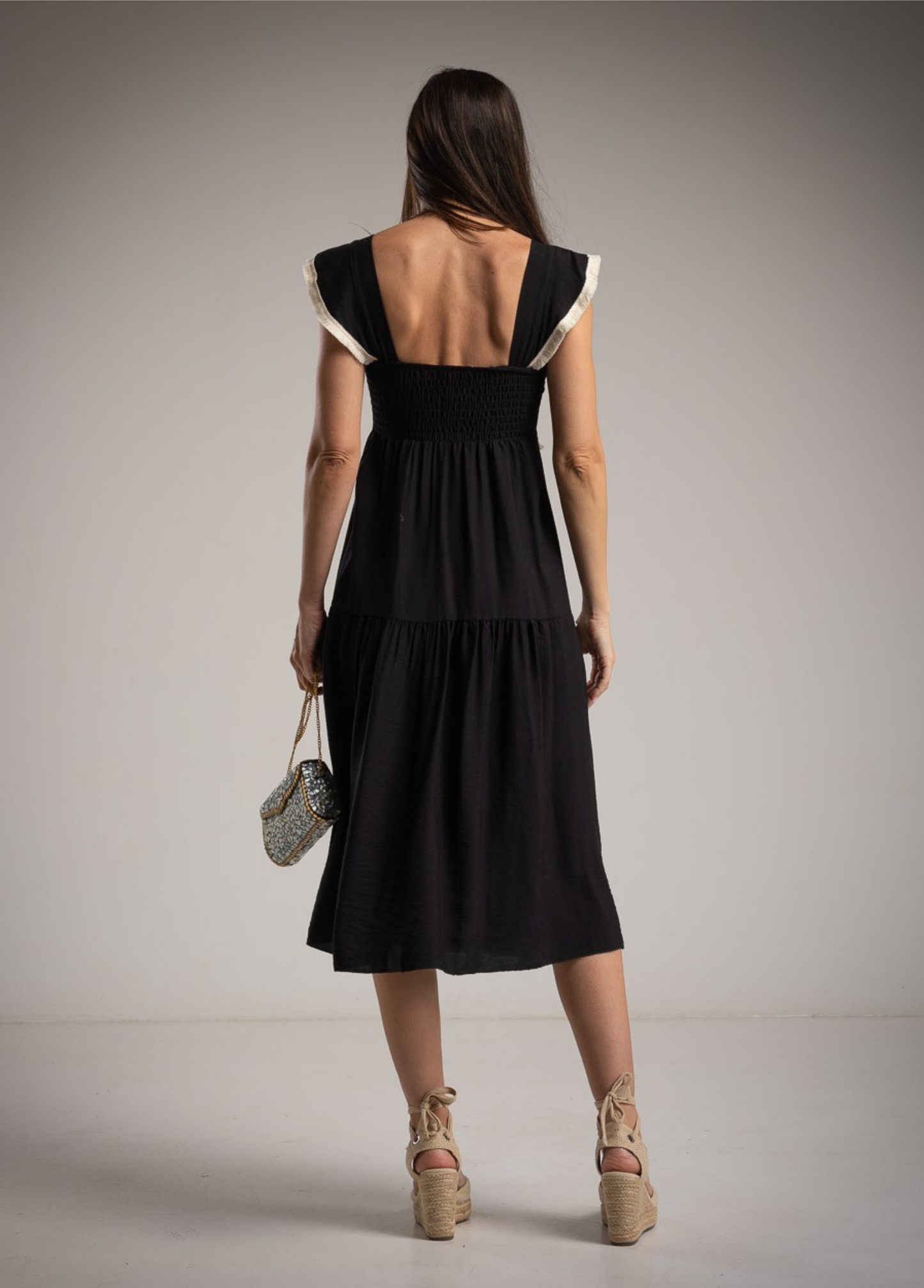 VESTIDO MIDI COM FRANJINHAS - ALIBY