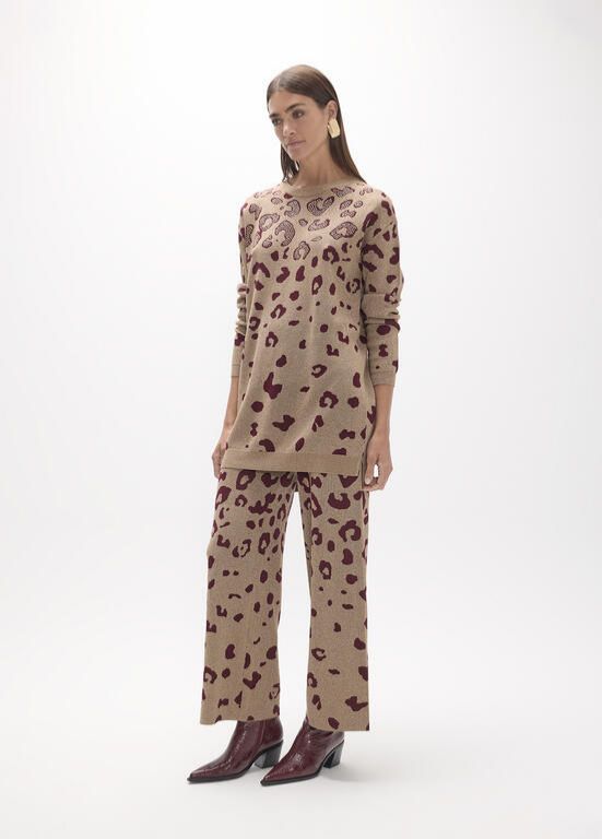JERSEY LONGO DE JACQUARD EM ANIMAL PRINT - LOLA CASADEMUNT