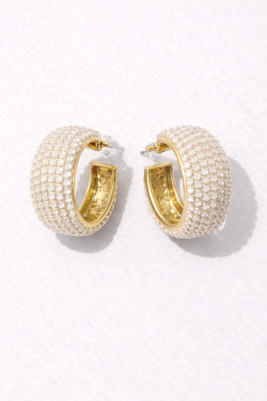 ARGOLAS COM STRASS EM PÉROLA - ALIBY