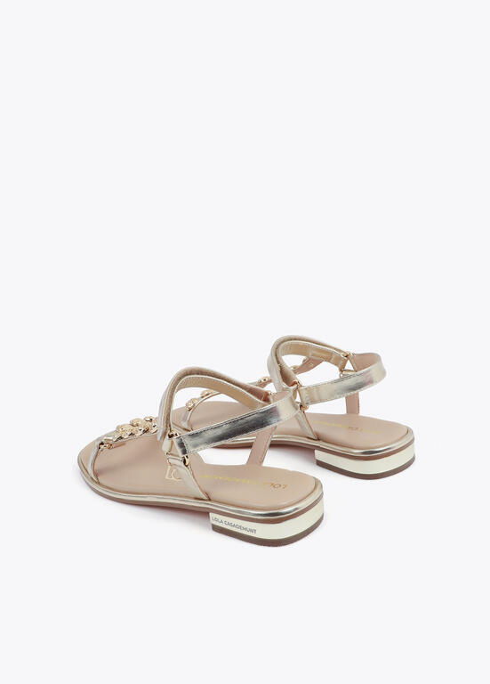 SANDÁLIAS RASAS DOURADAS TIPO GLADIADORAS - LOLA CASADEMUNT