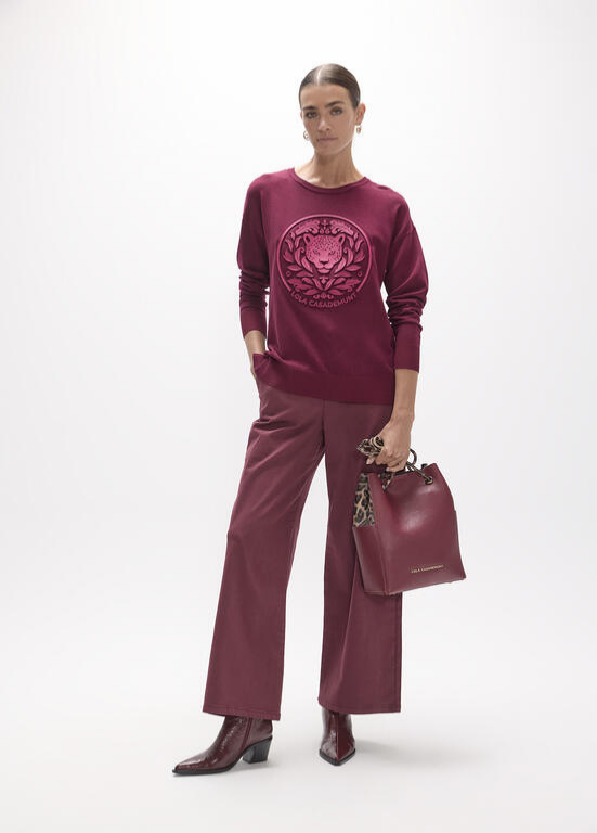 JERSEY BORDEAUX COM LEOPEARDO EM REVELO LC - LOLA CASADEMUNT