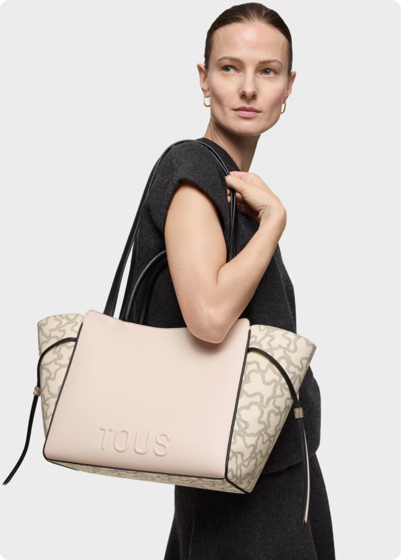 MALA CITY MÉDIA KAOS BEGE E PRETO - TOUS