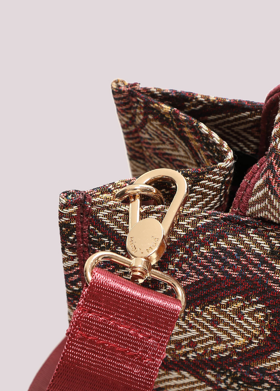 SHOPPER MÉDIA COM ESTAMPADO PAISLEY EM TONS DE BORDEAUX - MIMI MUA