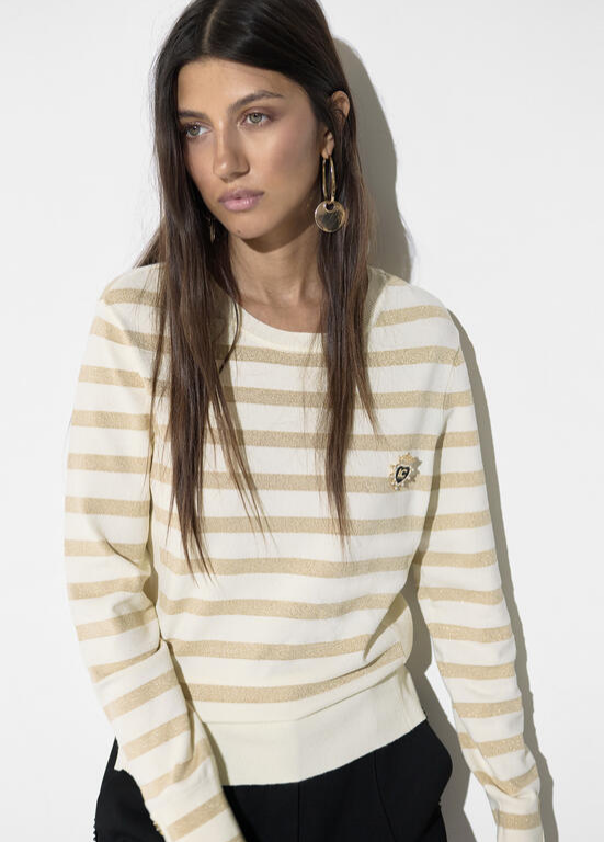 JERSEY DE MALHA COM RISCAS, LUREX E BRAZÃO LC - LOLA CASADEMUNT