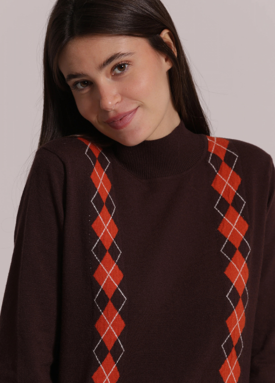 CAMISOLA COM LOSANGOS VERTICAIS EM COR CONTRASTANTE - MIMI MUA
