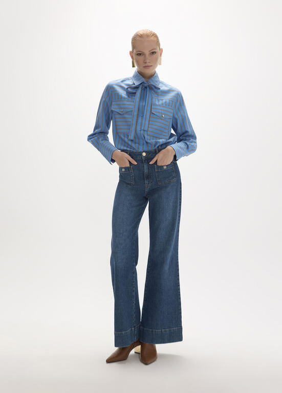 JEANS CINTURA SUBIDA, FALRE COM BOLSOS MAITE - LOLA CASADEMUNT