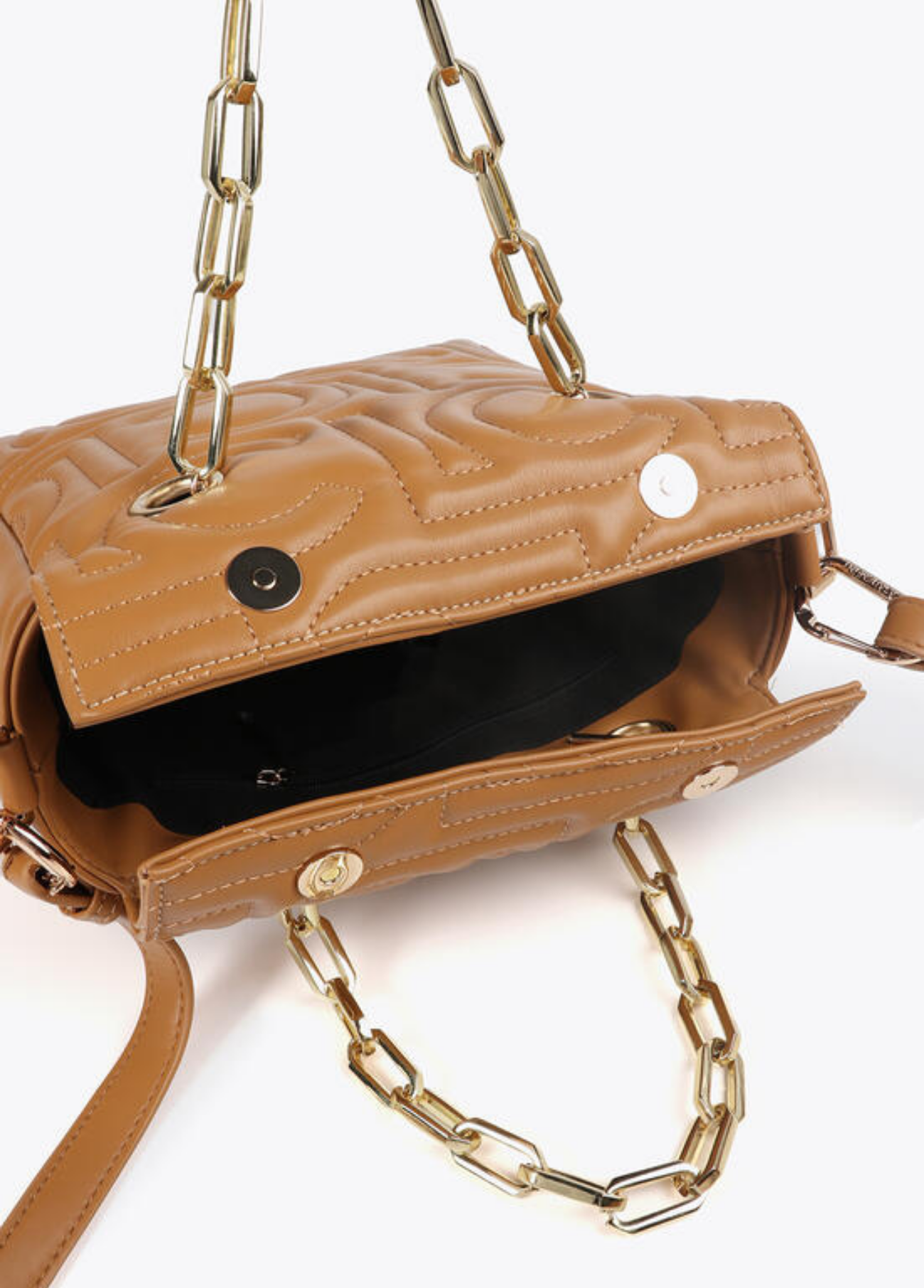 MALA CAMEL ACOLCHOADA COM ALÇA EM CORRENTE - LOLA CASADEMUNT