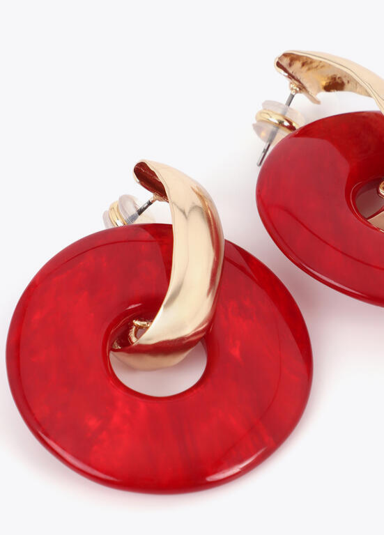 BRINCOS LEVES VERMELHOS E DOURADOS - LOLA CASADEMUNT