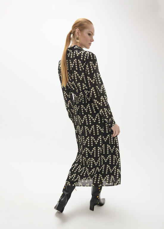 VESTIDO LONGO PLISSCADO COM ESTAMPADO BY MAITE - LOLA CASADEMUNT