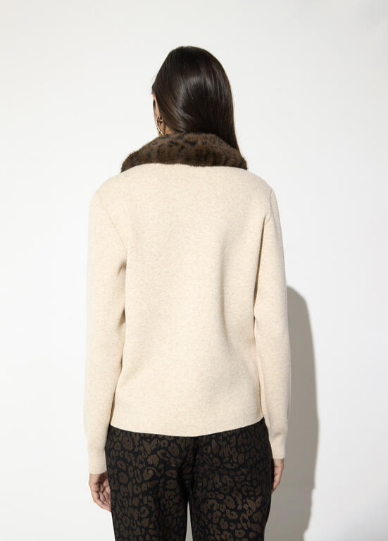 CARDIGAN COM GOLA DE PELE - LOLA CASADEMUNT