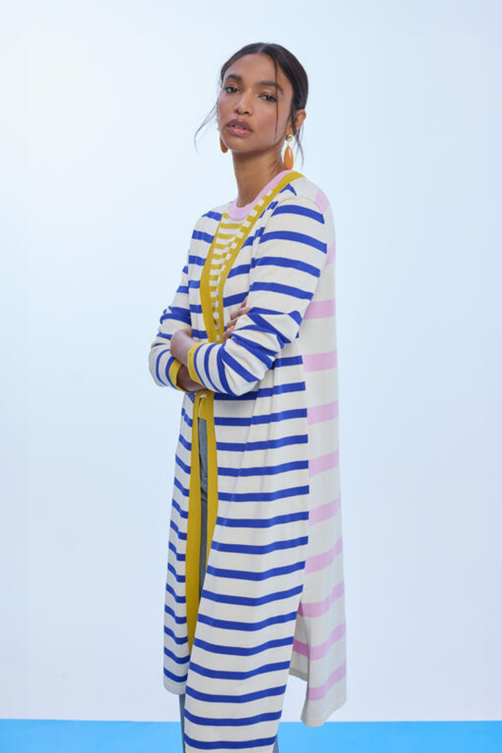 CARDIGAN LONGO RISCAS COLORIDAS - LOLA CASADEMUNT