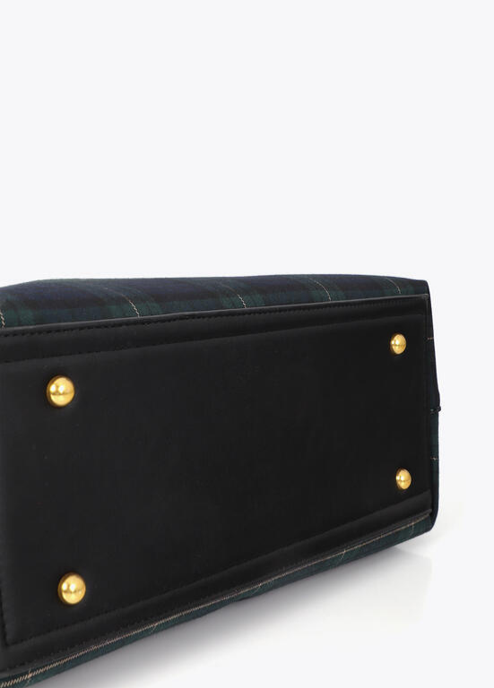 MALA SHOPPER EM XADREZ VERDE E MARINHO LC - LOLA CASADEMUNT