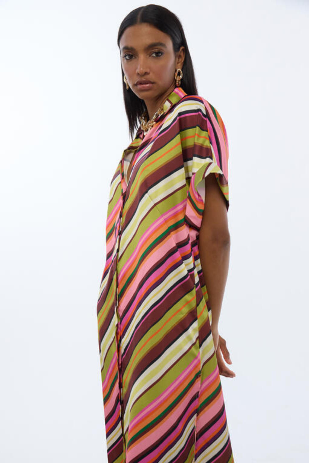 VESTIDO MIDI ESTAMPADO MULTICOLOR - LOLA CASADEMUNT