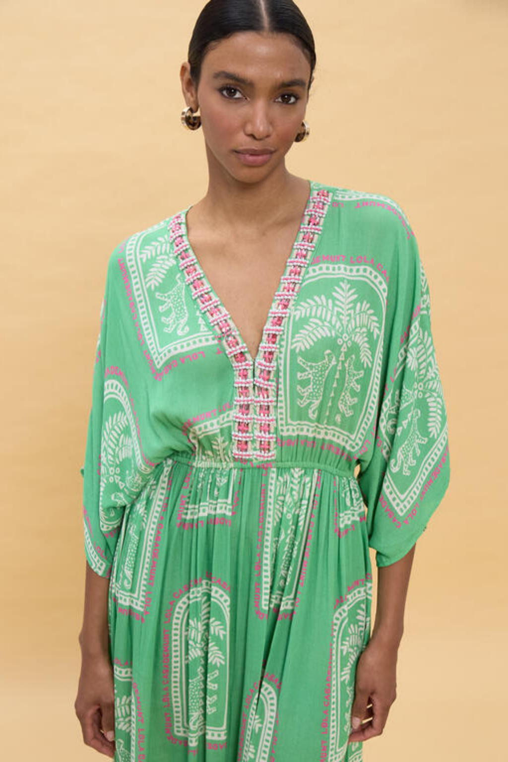 KAFTAN EM TONS DE VERDE - LOLA CASADEMUNT