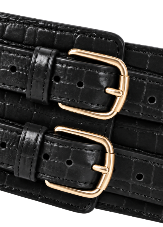 CINTO CORSET COM DUPLA FIVELA E BANDA ELÁSTICA - ALIBY