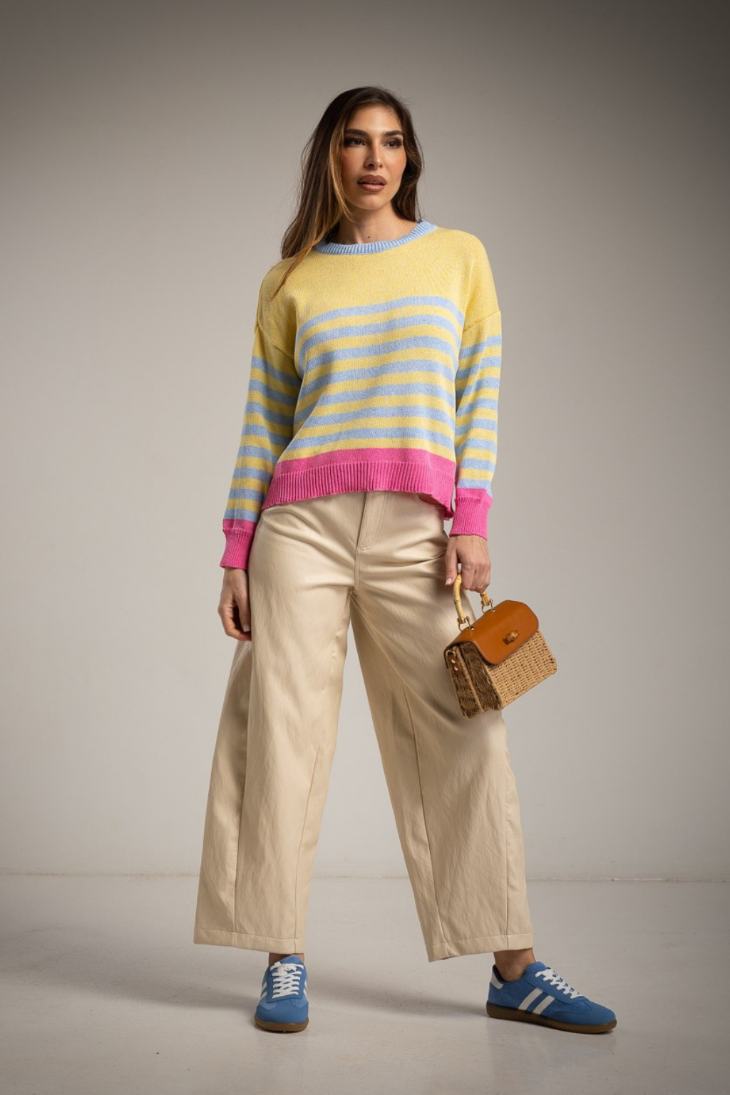 CAMISOLA DE MALHA ÀS RISCAS - ALBANO'S