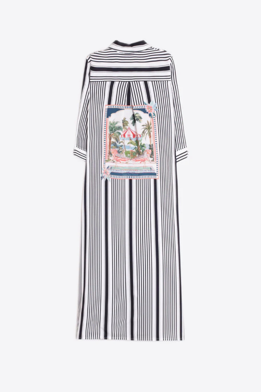 VESTIDO ÀS RISCAS ESTAMPADO " DOLCE FAR NIENTE" - VILAGALLO