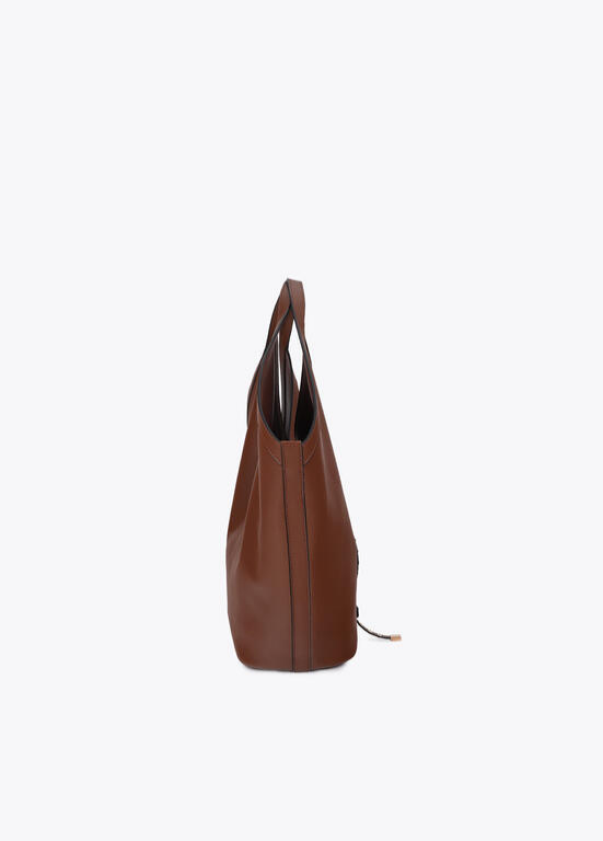 MALA EM ECOPELE CASTANHA COM TACHAS LC - LOLA CASADEMUNT