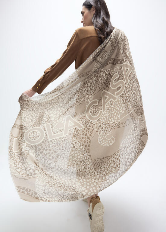 ECHARPE ANIMAL PRINT EM TONS DE BEGE - LOLA CASADEMUNT