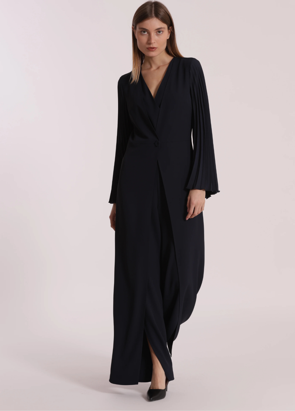 MACACÃO LONGO COM MANGAS PLISSADAS - MIMI MUA