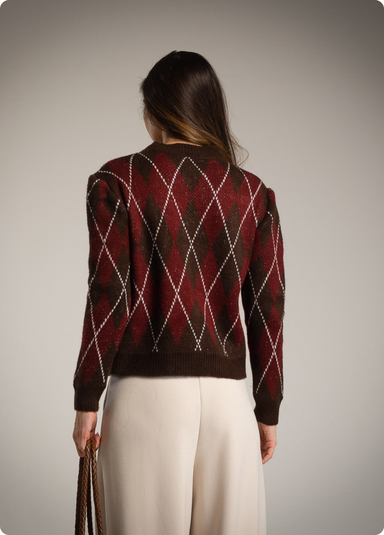 CASACO DE MALHA COM XADREZ - ALBANOS