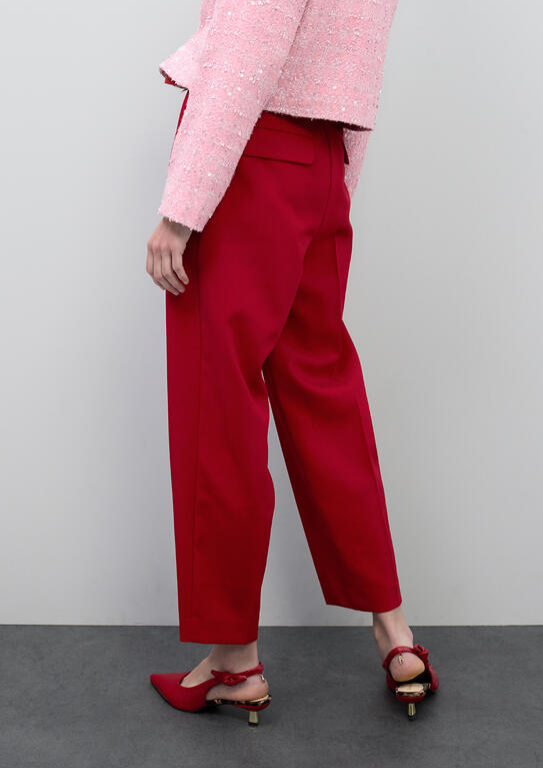 CALÇAS VERMELHAS COM PREGAS - LOLA CASADEMUNT