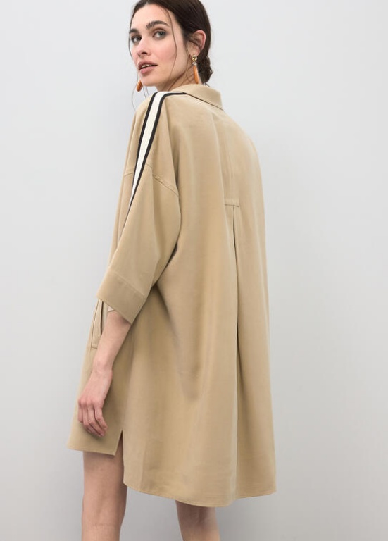 VESTIDO BEGE COM DECOTE E MANGAS 3/4 - LOLA CASADEMUNT