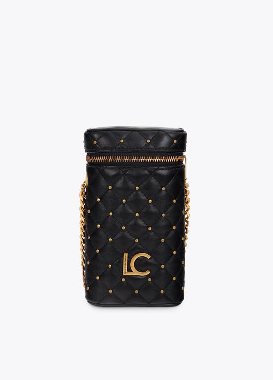 BOLSA DE TELEMÓVEL EM ECOPELE COM EFEITO METALASSÉ E TACHAS DOURADAS LC - LOLA CASADEMUNT
