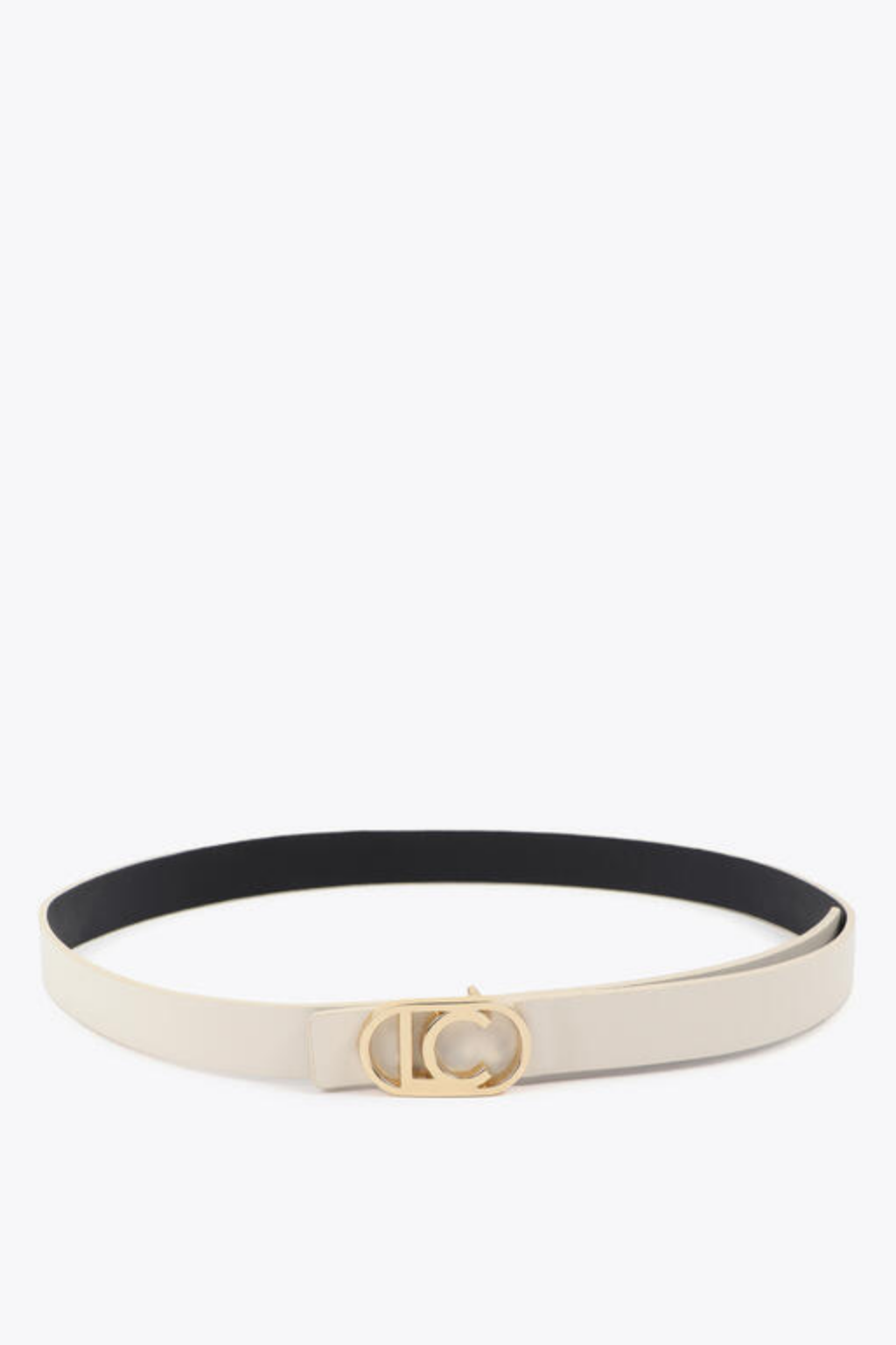 CINTO REVERSÍVEL COM FIVELA DE LOGO OVAL - LOLA CASADEMUNT