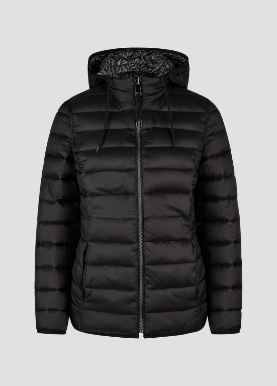 PARKA CURTA ACOLCHOADA COM CAPUZ, RESERVSÍVEL ESTAMPADO ANIMAL PRINT OU LISO - BARBARA LEBEK