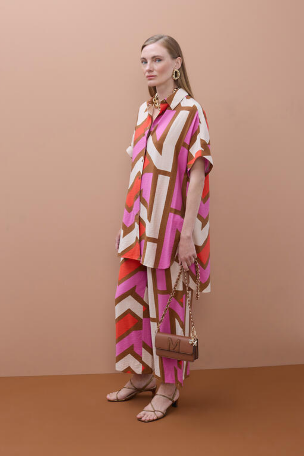 CAMISA ESTAMPADA GEOMÉTRICA MULTICOLOR - LOLA CASADEMUNT BY MAITE