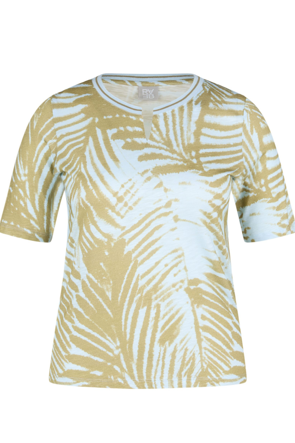 T-SHIRT DE ESTAMPADO DE PALMEIRAS COM CORTE EM V - RABE