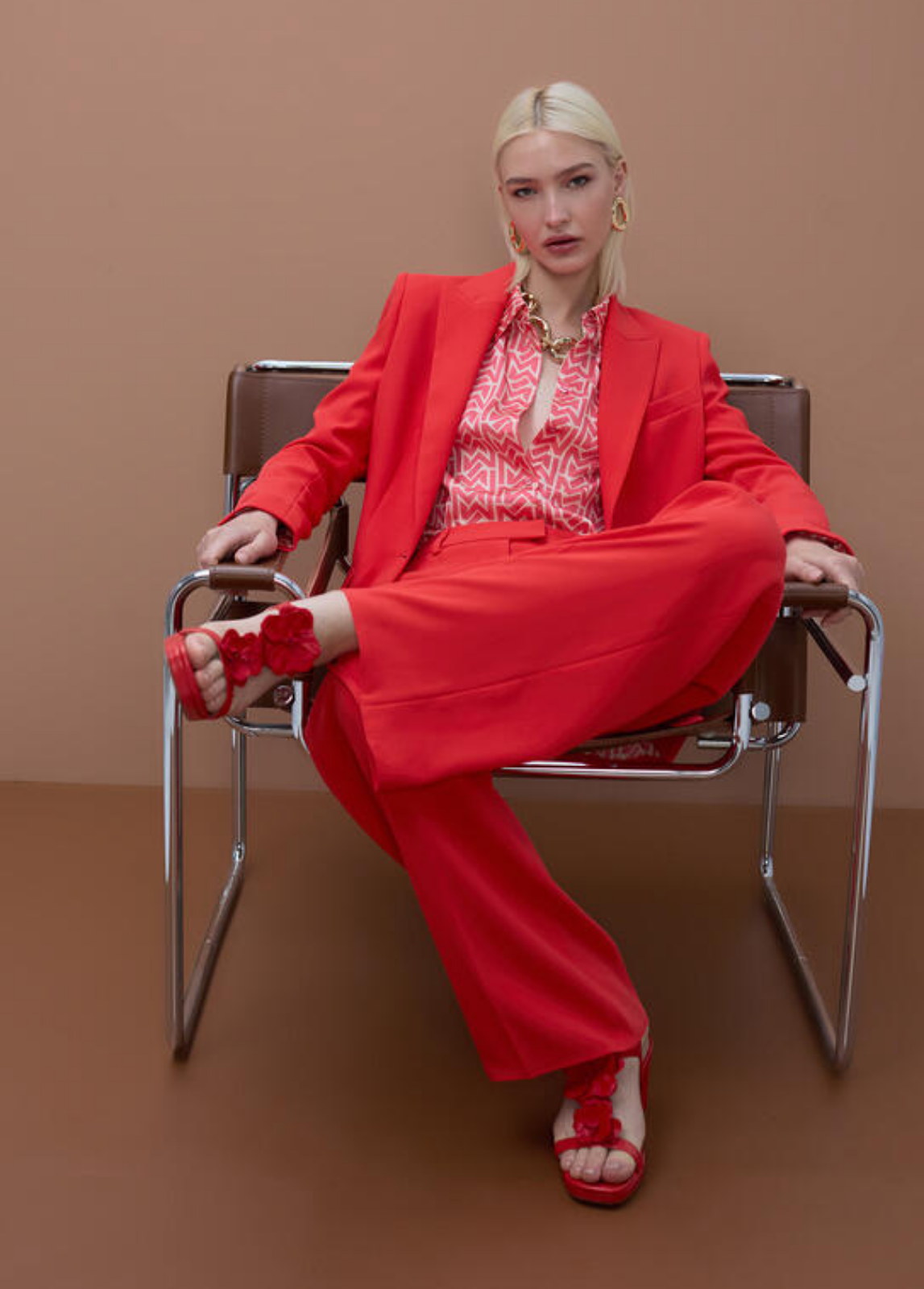 BLAZER RETO EM CORAL VIBRANTE - LOLA CASADEMUNT