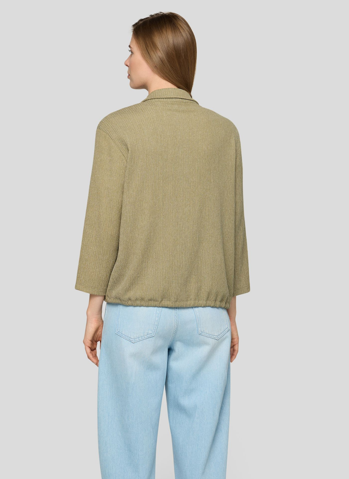 CASACO TIPO JAQUETA EM MALHA KAKI - RABE