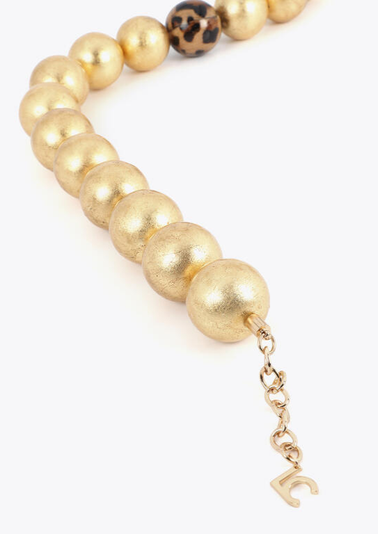 COLAR TIPO GARGANTILHA EM DOURADOS E ANIMAL PRINT - LOLA CASADEMUNT