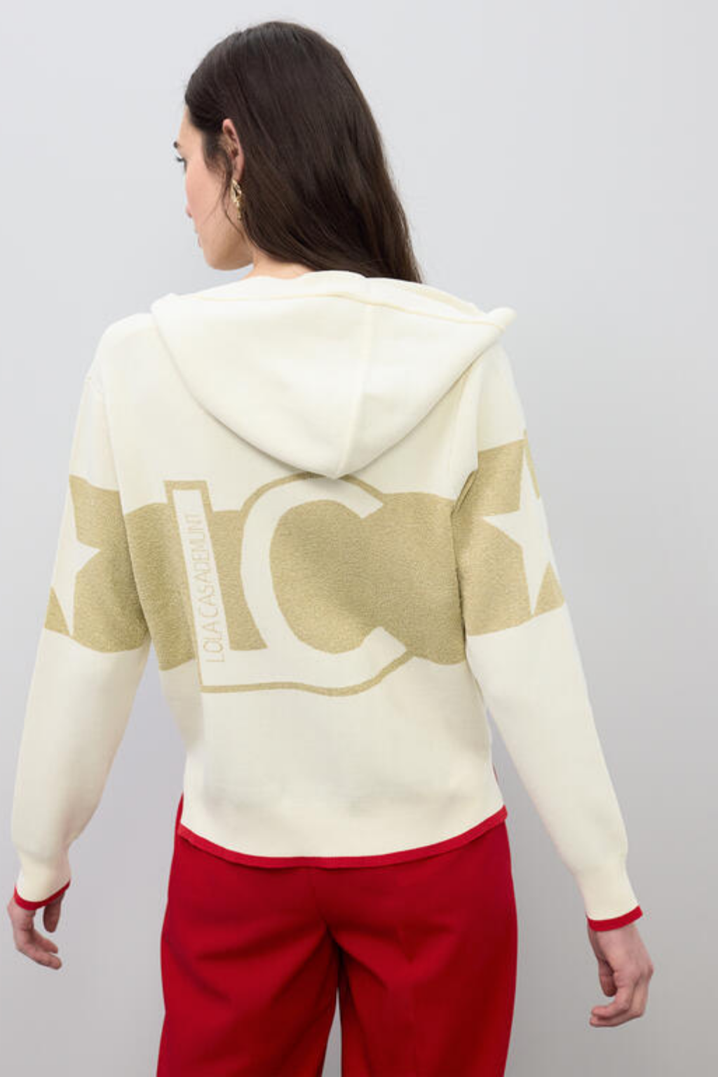 BLUSÃO ELEGANTE DE TRICÔ EM LUREX DOURADO - LOLA CASADEMUNT