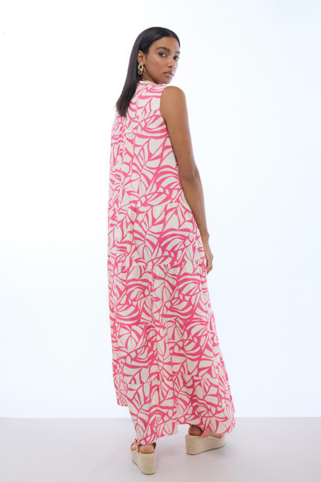 VESTIDO ESTAMPADO ROSA E CRU - LOLA CASADEMUNT