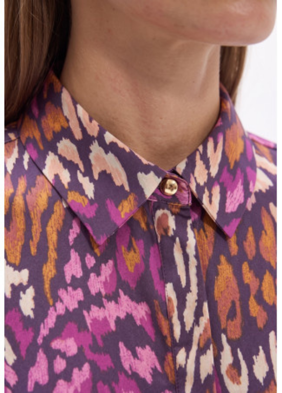 CAMISA ROXA COM ANIMAL PRINT - LOLA CASADEMUNT