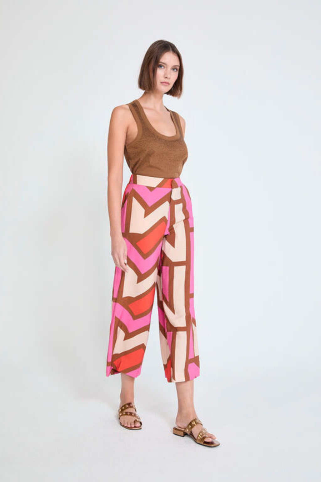 CALÇAS ESTAMPADAS GEOMÉTRICAS MULTICOLOR - LOLA CASADEMUNT BY MAITE