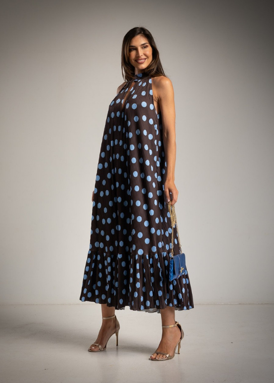 VESTIDO PLISSADO BOLINHAS - ALIBY