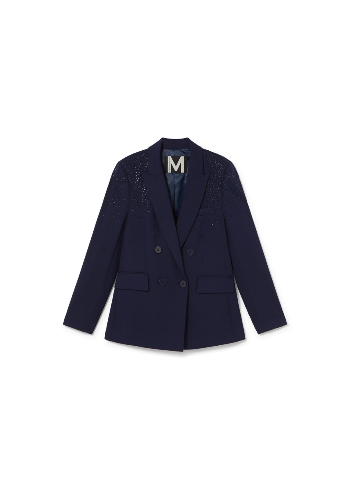BLAZER AZUL ESCURO COM STRASS NOS OMBROS - LOLA CASADEMUNT