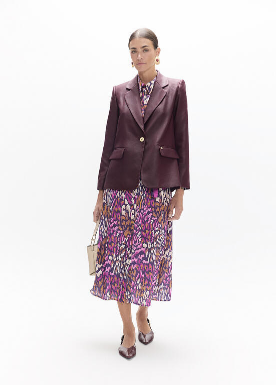 VESTIDO ESTAMPA ANIMAL PRINT ROXO - LOLA CASADEMUNT