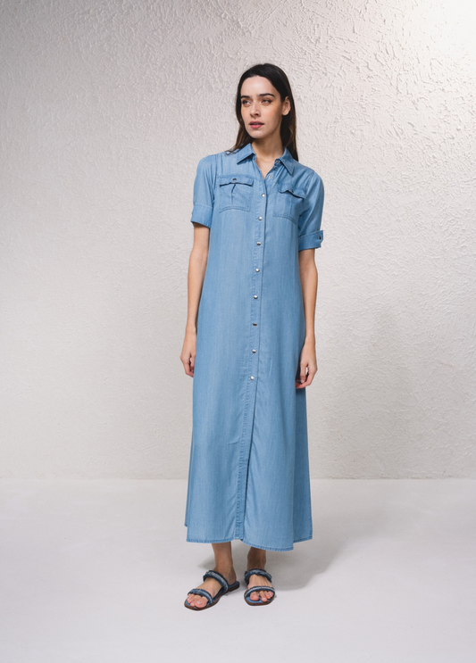 VESTIDO MIDI EM TENCEL - SMF