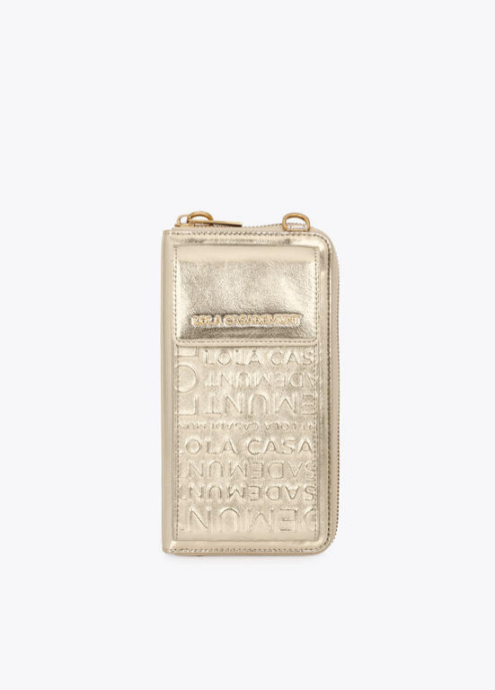 BOLSA TELEMÓVEL EM ECOPELE DOURADA LC - LOLA CASADEMUNT